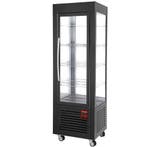 Panoramische vitrine, 5 roosters, 360 LT, Zwart, Verzenden, Nieuw in verpakking, Koelen en Vriezen