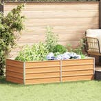 vidaXL Verhoogde plantenbak Licht Bruin 160 x 80 x 45 cm, Verzenden, Nieuw, Metaal, 60 tot 100 cm