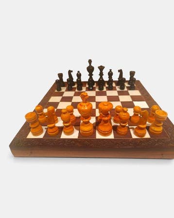 Schaakspel - piezas madera lacada - Hout, Antiek en Kunst