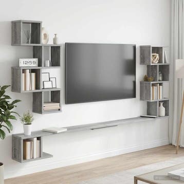vidaXL Vaste TV Plank Grijs Sonoma 160 x 15 x 94 cm Bewerkt, Verzenden, Nieuw