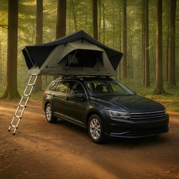 Daktent Lago - 2-persoons - Incl. Matras - Zwart / Kaki, Caravans en Kamperen, Tenten, Verzenden, Nieuw