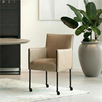 Leren eetkamerstoel More, Huis en Inrichting, Stoelen, Ophalen of Verzenden, Nieuw, Leer, Bohemian, Industrieel, Modern, Scandinavisch