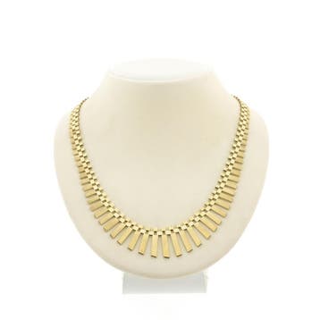 Gouden gematteerde Cleopatra collier (Ketting), Ophalen of Verzenden, Gebruikt, Goud, Goud