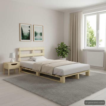 vidaXL Bedframe pallet massief grenenhout 120x200 cm, Bruin, Verzenden, Nieuw, Twijfelaar