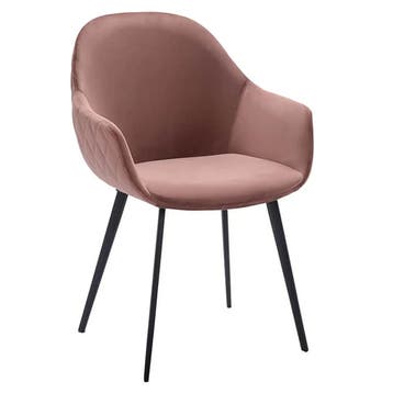Stoelen | CAMILLE |  Fluweel/Metaal | Old Pink |  Zwarte, Verzenden, Nieuw in verpakking