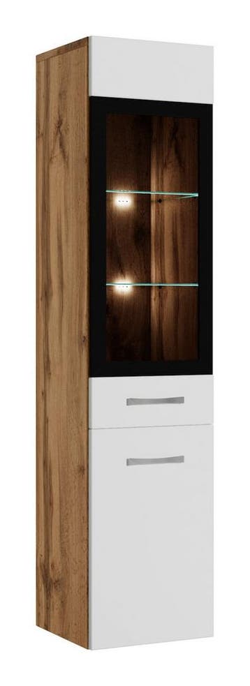 Badkamerkast Rio 30 x 30 x 131 cm Eiken Wit Kolomkast, Verzenden, Nieuw, (Half)hoge kast