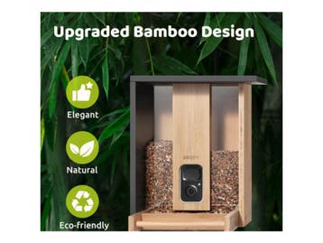 BIRDFY Bamboo 7 Days - Vogelvoederhuisje - Camera AI - Wit, Verzenden, Nieuw