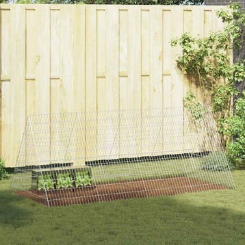 vidaXL Konijnenkooi Zilver 215 x 100 x 85 cm Gegalvaniseerd, Dieren en Toebehoren, Knaagdieren en Konijnen | Hokken en Kooien