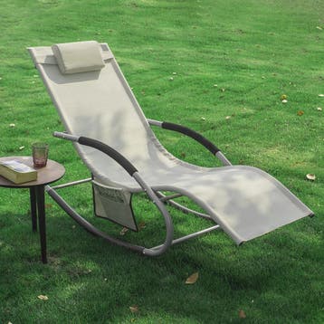 2dekans | SoBuy Comfortabele Swingstoel Set Van 2 - Beige -, Ophalen of Verzenden, Zo goed als nieuw