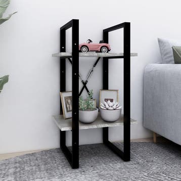 vidaXL Boekenkast 2-laags 40x30x70 cm bewerkt hout grijs, Minder dan 50 cm, Verzenden, Nieuw, Minder dan 100 cm