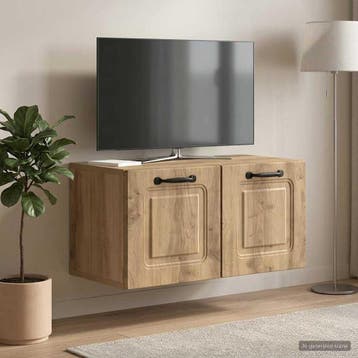 vidaXL Wandbeugel TV-kast 59,5 x 31 x 30 cm Artisanaal eiken, Minder dan 50 cm, Verzenden, Nieuw, Minder dan 100 cm