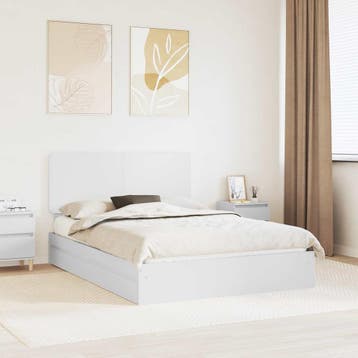 vidaXL Opslag bed met lade met opslag Wit 160 x 200 cm, Verzenden, Nieuw, Wit, Hout