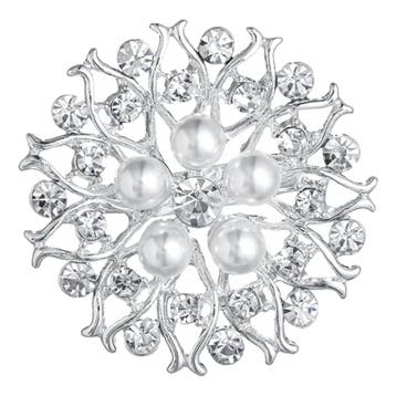 Fako Bijoux - Broche - Ster Bloem Met Parels Anabel -, Verzenden, Nieuw