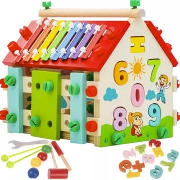 Kruzzel Educatief Houten Huisje: Bouwen, Leren & Spelen!, Ophalen of Verzenden, Nieuw