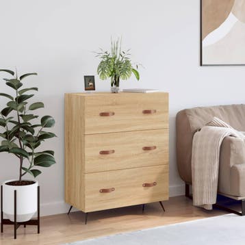 vidaXL Ladekast 69,5x34x90 cm bewerkt hout sonoma, Kinderen en Baby's, Kinderkamer | Commodes en Kasten, Verzenden, Nieuw