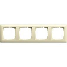 Gira Afdekraam 4 voudig Wit (creme) 021401, Nieuw, Stopcontact