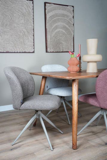 draaibare eetkamerstoel bouclé – 4 kleuren – €129, Huis en Inrichting, Overige kleuren, Verzenden, Nieuw, Stof