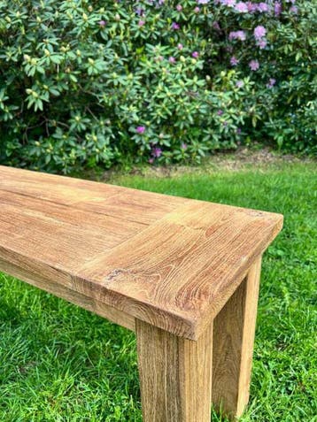Geborstelde tuintafel bank -  160 cm, Ophalen of Verzenden, Nieuw