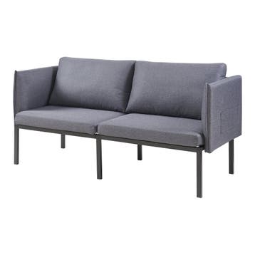 2-zitsbank Kamar 158x79x63 cm donkergrijs en zwart [en.casa], Verzenden, Nieuw