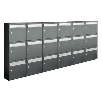 Brievenbusunit Flow set wand 6-breed, 3-hoog - antraciet, Verzenden, Nieuw