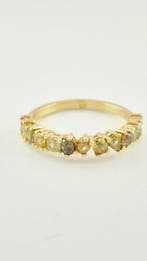 Ring - 14 karaat Geel goud - 1.21ct. tw. Gemengde kleuren, Nieuw