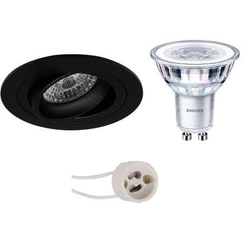 GU10 Inbouwspot Set - Mat Zwart - Inbouw Rond - Kantelbaar -, Huis en Inrichting, Ophalen of Verzenden, Nieuw, Overige fittingen