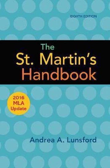 9781319120252 The St Martin s Handbook with 2016 MLA update, Verzenden, Zo goed als nieuw, University Andrea A Lunsford