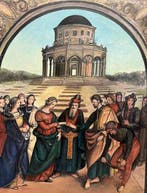 Scuola italiana (XX), da Raffaello - Lo Sposalizio della, Antiek en Kunst, Kunst | Schilderijen | Klassiek