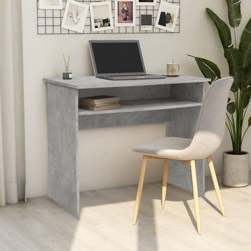 vidaXL Bureau 90x50x74 cm bewerkt hout betongrijs, Huis en Inrichting, Bureaus, Verzenden, Nieuw