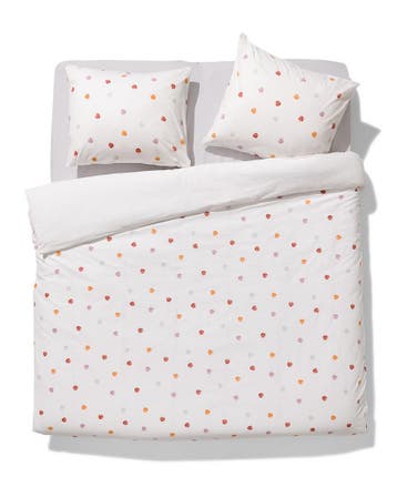 HEMA Dekbedovertrek 240x200/220cm zacht katoen stippen, Verzenden, Nieuw, Wit