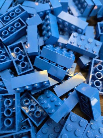 Lego Onderdelen - New Brick 2 x 4 Blue 200pcs, Nieuw