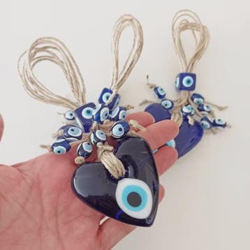 Blauw Turks Oog Hanger met Touw - Decoratie voor Auto, Muur