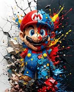 AT9 - [Canvas L] Mario Shattered Reality - Pop Art Tribute, Nieuw