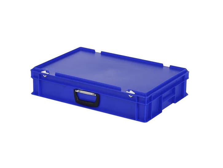 Koffer - 600 x 400 x H 135 mm - blauw - stapelbak met deksel, Diversen, Overige Diversen, Nieuw, Ophalen of Verzenden