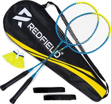 Badminton Rackets Set | Gehard staal | Tweedekansje OP=OP, Sport en Fitness, Badminton, Ophalen of Verzenden, Nieuw, Racket(s)