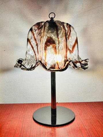 Tafellamp - Glas, Metaal - Murano-lamp