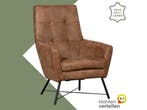 Leren fauteuil Proud - Kenia Brown (bruin), Nieuw, Ophalen of Verzenden, 75 tot 100 cm, Industrieel, Modern