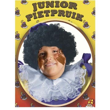 Kinder Pieten pruik zwart - Kinderpruiken, Ophalen of Verzenden, Nieuw