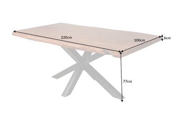 Massief houten eettafel MAMMUT NATURE 220cm acacia metalen, Ophalen of Verzenden, Nieuw