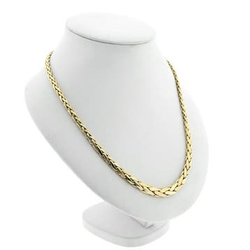 Gouden vossenstaart schakelcollier (Ketting), Ophalen of Verzenden, Gebruikt, Goud, Goud