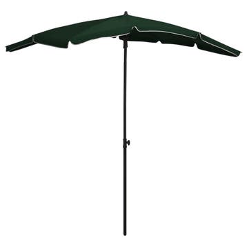 vidaXL Parasol met paal 200x130 cm groen, Tuin en Terras, Parasols, Verzenden, Nieuw, 2 tot 3 meter