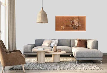 Bybu kamerscherm - Papier, Hout, Een vierdelig bybu Japans