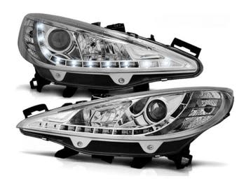 Koplamp unit  LED DRL geschikt voor Peugeot 207 Chrome, Verzenden, Nieuw, Peugeot