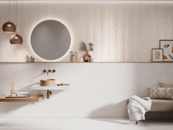 Wandtegel Cifre Ceramica Brillant Ivory Beige Mat 5x25, Nieuw, 20 tot 40 cm, 10 m² of meer, Wandtegels