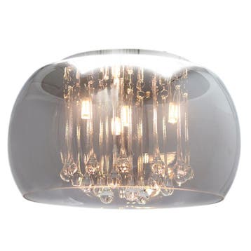 Design plafondlamp grijs, Lorenzo, Ophalen of Verzenden, Nieuw, Glas
