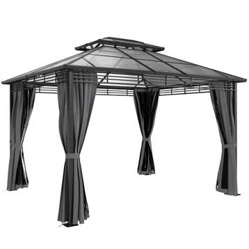 Tuinpaviljoen Ca. 3,6x3m Aluminium Paviljoen Met 6 Mm Polyca, Verzenden