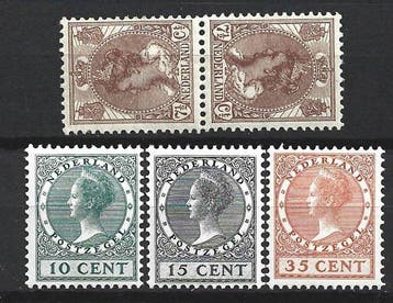 Nederland 1923/1924 - Nummers 61B en 136-38, Gestempeld