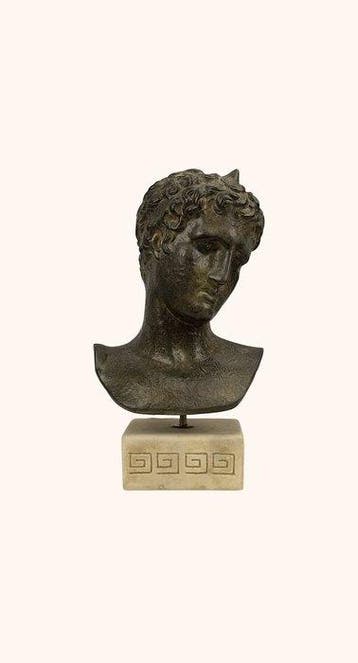 Beeld, Statua efebo di maratona ragazzo busto - 22 cm - Gips