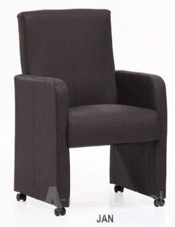 Eetkamerstoel Jan - eetkamerstoelen - Bruin, Nieuw, Bruin, Stof
