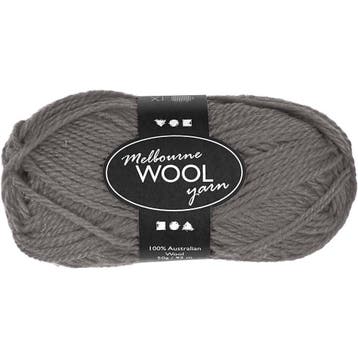 Melbourne wolgaren, L: 92 M, grijs, 50 gr/ 1 bol, Nieuw